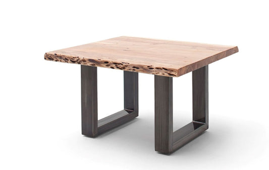 Couchtisch Baumkantentisch Akazie-massiv U-Form quadratisch natur lackiert 75 cm