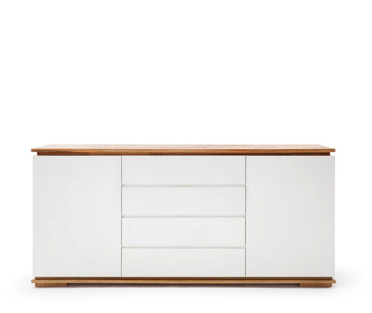 Sideboard Schrank Asteiche-massiv matt lackiert geölt weiß holz 172 cm Chiara