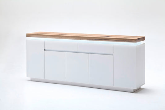 Sideboard Schrank weiß matt MDF Eiche massiv Tür Schublade lackiert 200 cm