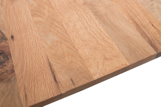 Couchtisch Baumkantentisch Zerreiche-massiv U-Form rechteckig geölt 120 cm