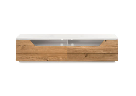 TV-Schrank Lowboard Asteiche-massiv matt lackiert geölt weiß holz 180 cm Fadorn