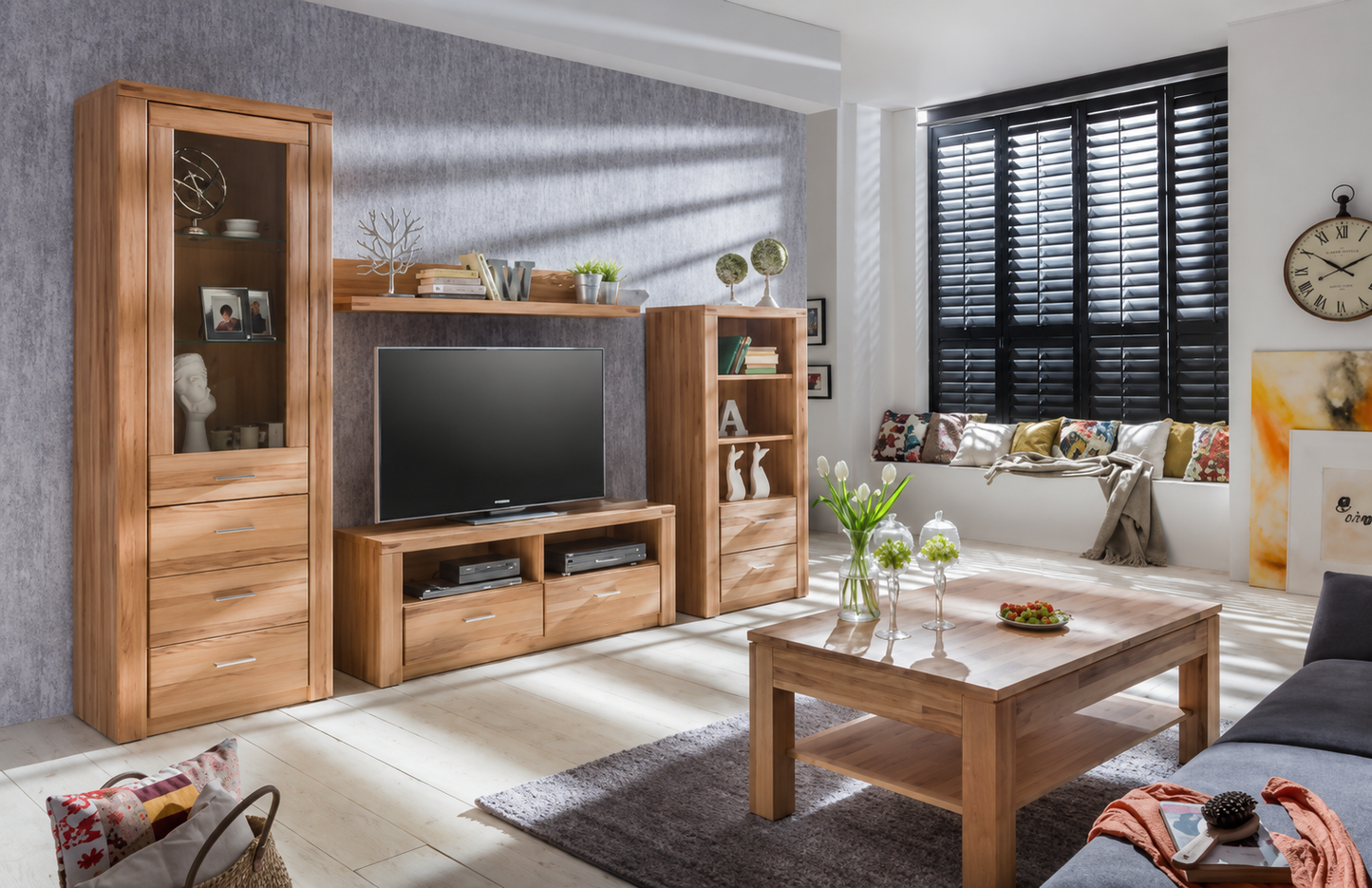 Highboard Taber Kernbuche Teilmassiv