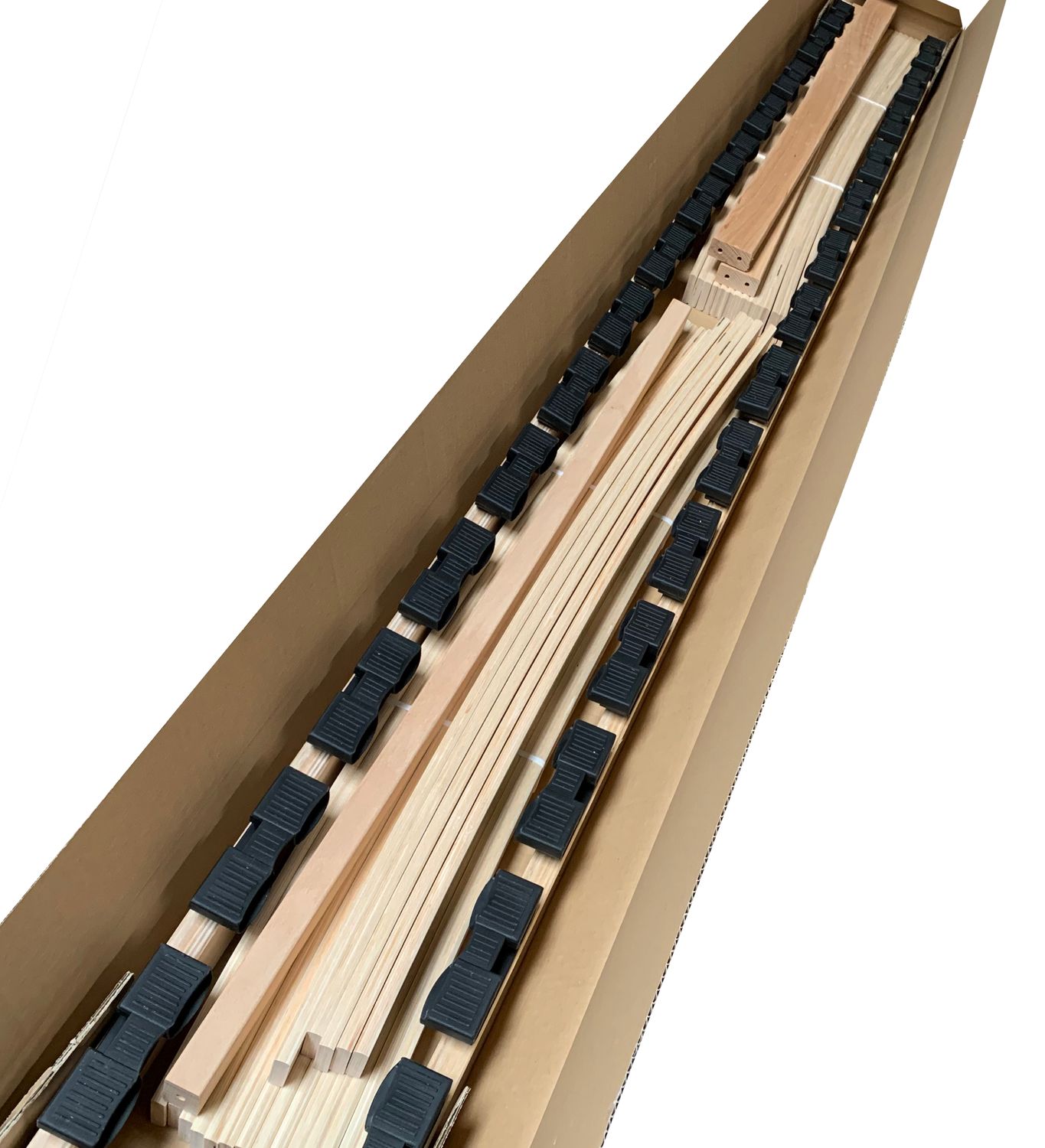 Lattenrost MS zerlegt zur Selbstmontage - Lattenrahmen 90 x 200 cm mit 28 Leisten - Härtegrad verstellbar