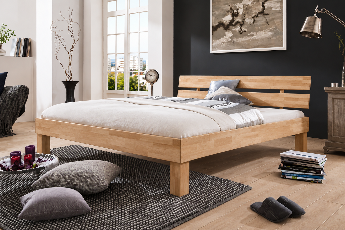 Futonbett Judith Kernbuche-massiv geölt versch. Größen