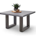 Couchtisch Baumkantentisch Akazie-massiv U-Form quadratisch grau lackiert 75 cm