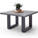 Couchtisch Baumkantentisch Akazie-massiv U-Form quadratisch grau lackiert 75 cm