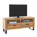 TV-Kommode Lowboard Schrank Schublade Wildeiche teilmassiv Natur geölt 138 cm
