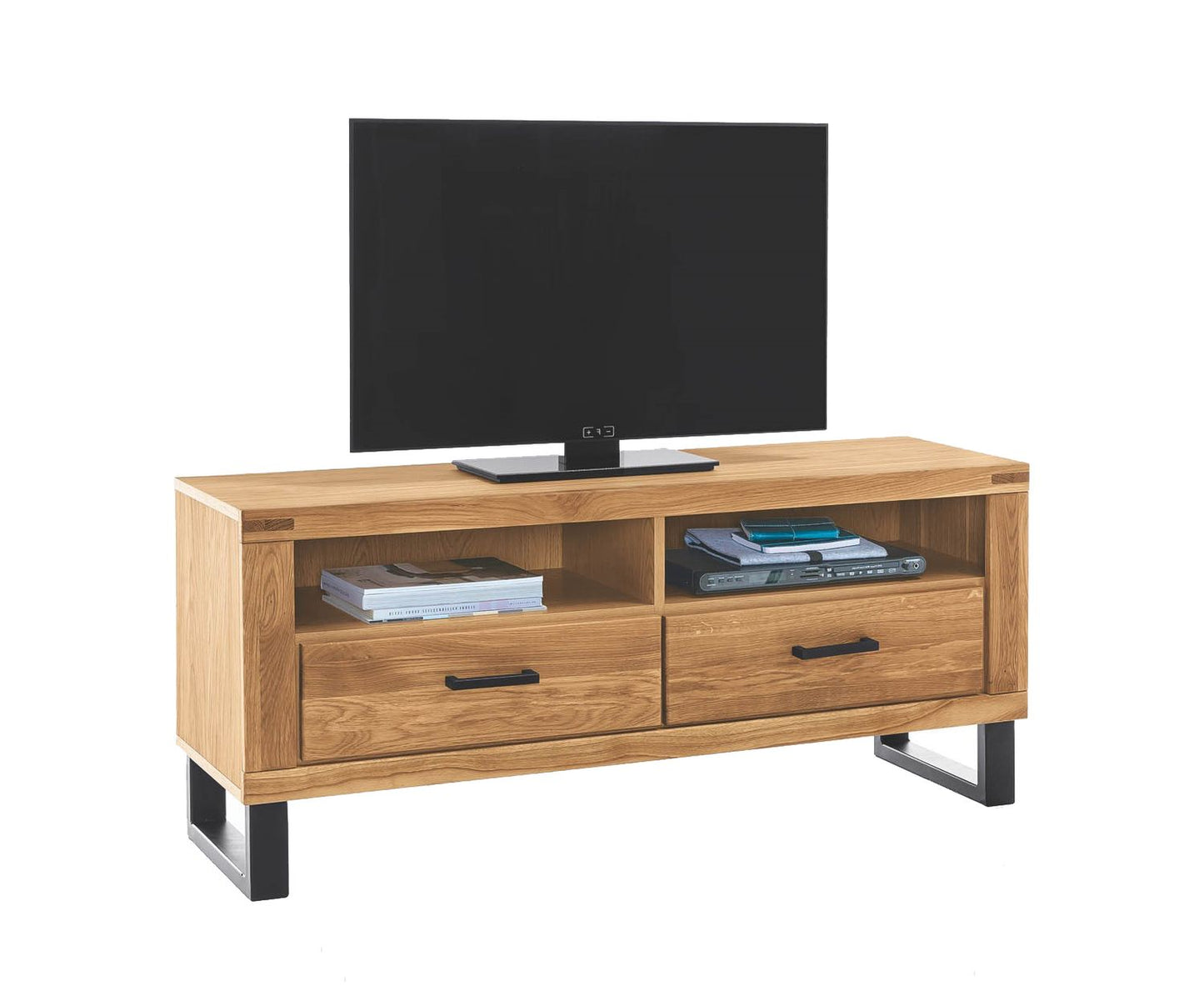 TV-Kommode Lowboard Schrank Schublade Wildeiche teilmassiv Natur geölt 138 cm