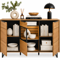 Sideboard JACKSON – Eiche teilmassiv mit LED-Beleuchtung