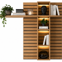 Wandpaneel JACKSON – Eiche furniert mit LED-Beleuchtung