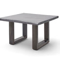 Couchtisch Baumkantentisch Akazie-massiv U-Form quadratisch grau lackiert 75 cm