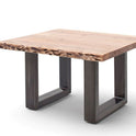 Couchtisch Baumkantentisch Akazie-massiv U-Form quadratisch natur lackiert 75 cm