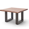 Couchtisch Baumkantentisch Akazie-massiv U-Form quadratisch walnuss lackiert 75