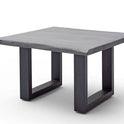 Couchtisch Baumkantentisch Akazie-massiv U-Form quadratisch grau lackiert 75 cm