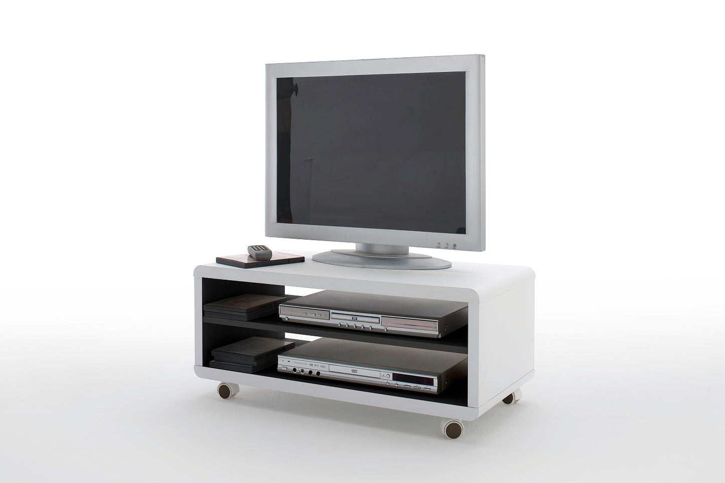 TV-Schrank Lowboard foliert weiß schwarz modern retro stil future 79 cm Jeffe 7