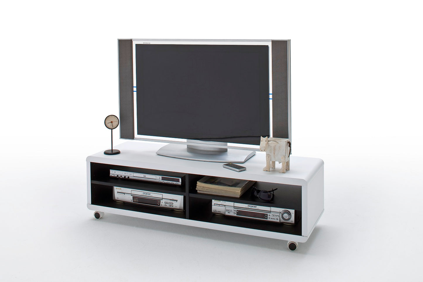 TV-Schrank Lowboard XL foliert weiß schwarz modern retro stil future 120 Jeffe 7