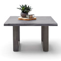 Couchtisch Baumkantentisch Akazie-massiv U-Form quadratisch grau lackiert 75 cm