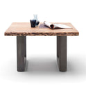 Couchtisch Baumkantentisch Akazie-massiv U-Form quadratisch natur lackiert 75 cm