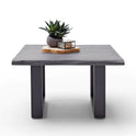 Couchtisch Baumkantentisch Akazie-massiv U-Form quadratisch grau lackiert 75 cm