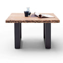 Couchtisch Baumkantentisch Akazie-massiv U-Form quadratisch natur lackiert 75 cm