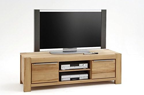 TV-Kommode NENA BUK – Massive Buche mit 2 Türen &amp; offenen Fächern