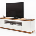 TV-Schrank Lowboard Asteiche-massiv matt lackiert geölt weiß holz 202 cm Chiara