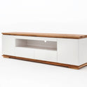TV-Schrank Lowboard Asteiche-massiv matt lackiert geölt weiß holz 202 cm Chiara