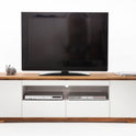 TV-Schrank Lowboard Asteiche-massiv matt lackiert geölt weiß holz 202 cm Chiara