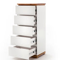 Hochkommode Schrank Asteiche-massiv matt lackiert geölt weiß holz 51 cm Chiara
