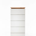 Hochkommode Schrank Asteiche-massiv matt lackiert geölt weiß holz 51 cm Chiara