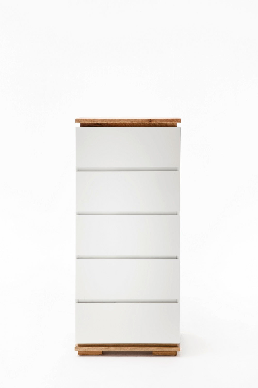 Hochkommode Schrank Asteiche-massiv matt lackiert geölt weiß holz 51 cm Chiara