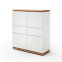 Highboard Schrank Asteiche-massiv matt lackiert geölt weiß holz 102 cm Chiara