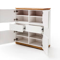 Highboard Schrank Asteiche-massiv matt lackiert geölt weiß holz 102 cm Chiara