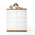 Highboard Schrank Asteiche-massiv matt lackiert geölt weiß holz 102 cm Chiara