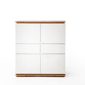 Highboard Schrank Asteiche-massiv matt lackiert geölt weiß holz 102 cm Chiara