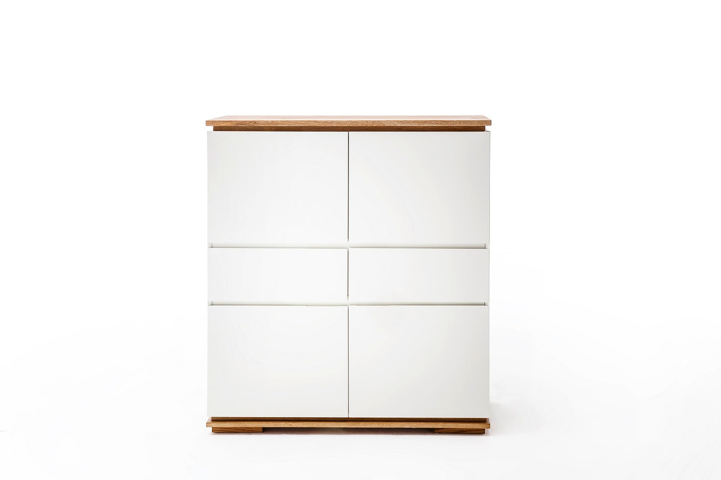 Highboard Schrank Asteiche-massiv matt lackiert geölt weiß holz 102 cm Chiara