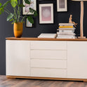 Sideboard Schrank Asteiche-massiv matt lackiert geölt weiß holz 172 cm Chiara