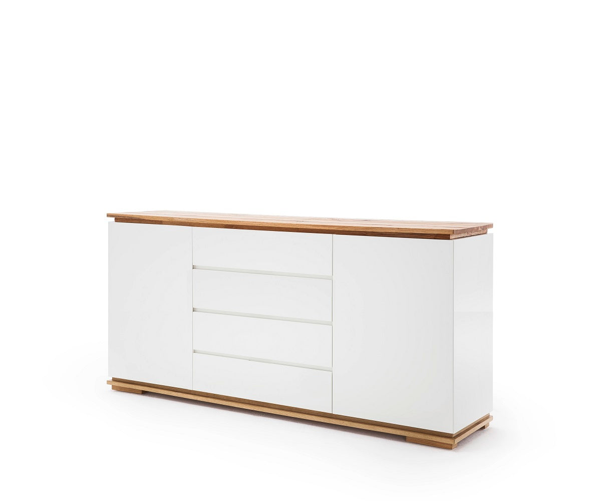 Sideboard Schrank Asteiche-massiv matt lackiert geölt weiß holz 172 cm Chiara