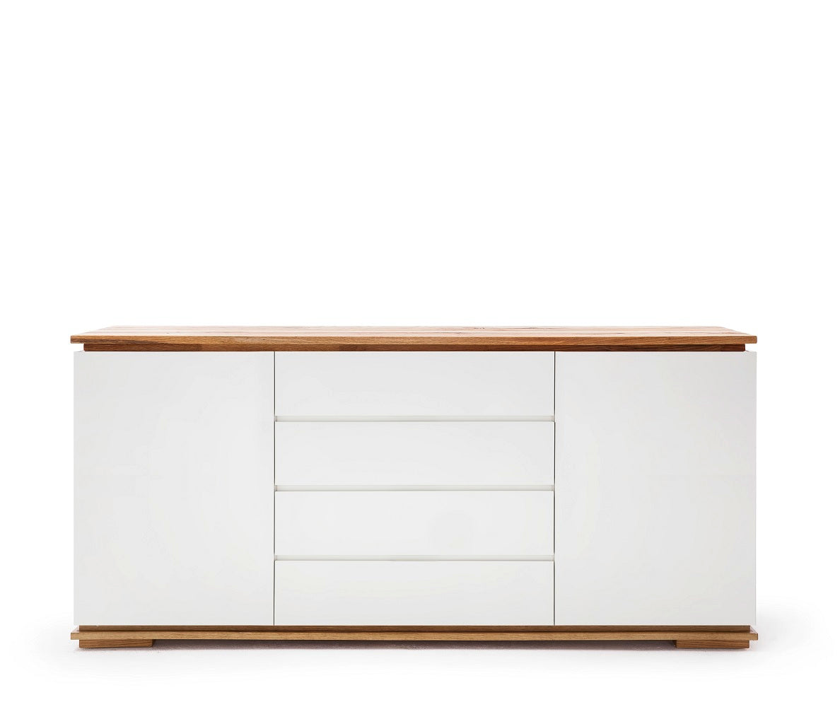 Sideboard Schrank Asteiche-massiv matt lackiert geölt weiß holz 172 cm Chiara