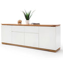Sideboard Schrank Asteiche-massiv matt lackiert geölt weiß holz 182 cm Chiara