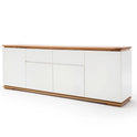 Sideboard Schrank Asteiche-massiv matt lackiert geölt weiß holz 182 cm Chiara