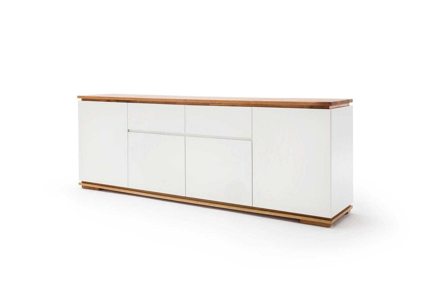Sideboard Schrank Asteiche-massiv matt lackiert geölt weiß holz 182 cm Chiara
