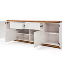 Sideboard Schrank Asteiche-massiv matt lackiert geölt weiß holz 182 cm Chiara