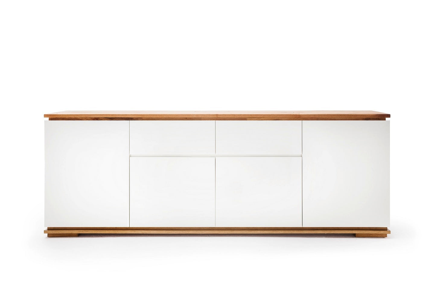Sideboard Schrank Asteiche-massiv matt lackiert geölt weiß holz 182 cm Chiara