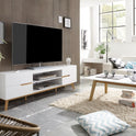Garderobe Kommode Schrank weiß matt MDF Asteiche furniert Massiv 85 cm Cervin