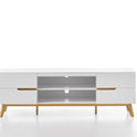 TV-Schrank Lowboard weiß matt MDF Asteiche furniert Massivholz 169 cm Cervin
