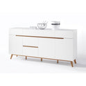 Sideboard Kommode weiß matt MDF Asteiche furniert Massivholz 193 cm T04 Cervin