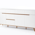 Sideboard Kommode weiß matt MDF Asteiche furniert Massivholz 193 cm T04 Cervin