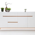 Sideboard Kommode weiß matt MDF Asteiche furniert Massivholz 193 cm T04 Cervin