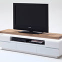 TV-Schrank Lowboard weiß matt MDF Eiche massiv Schublade Fach 175 cm Romino